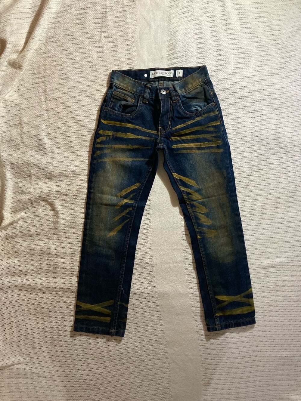 Evolution in Design Boys Dark Wash Printed Denim Jeans